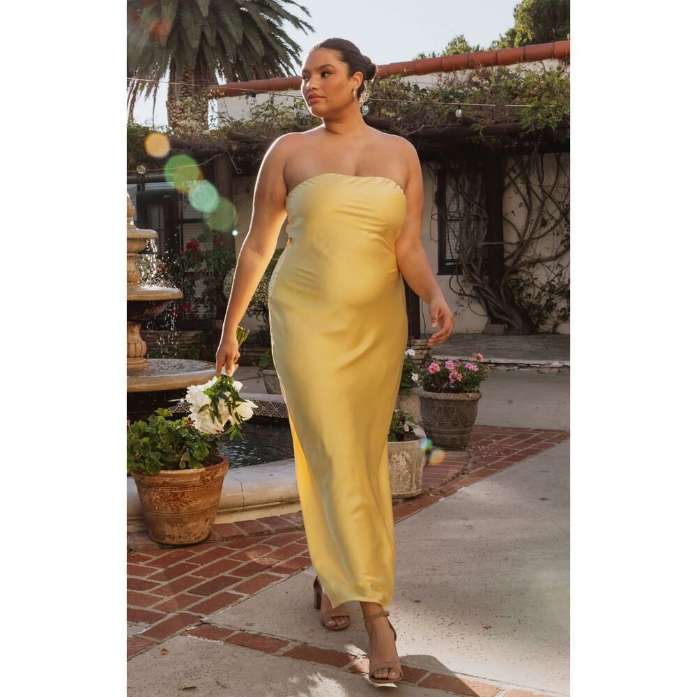 Show Me Your Mumu Taylor Tube Dress Yellow Size XXL